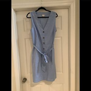 Chambray Sleeveless Button Down Dress